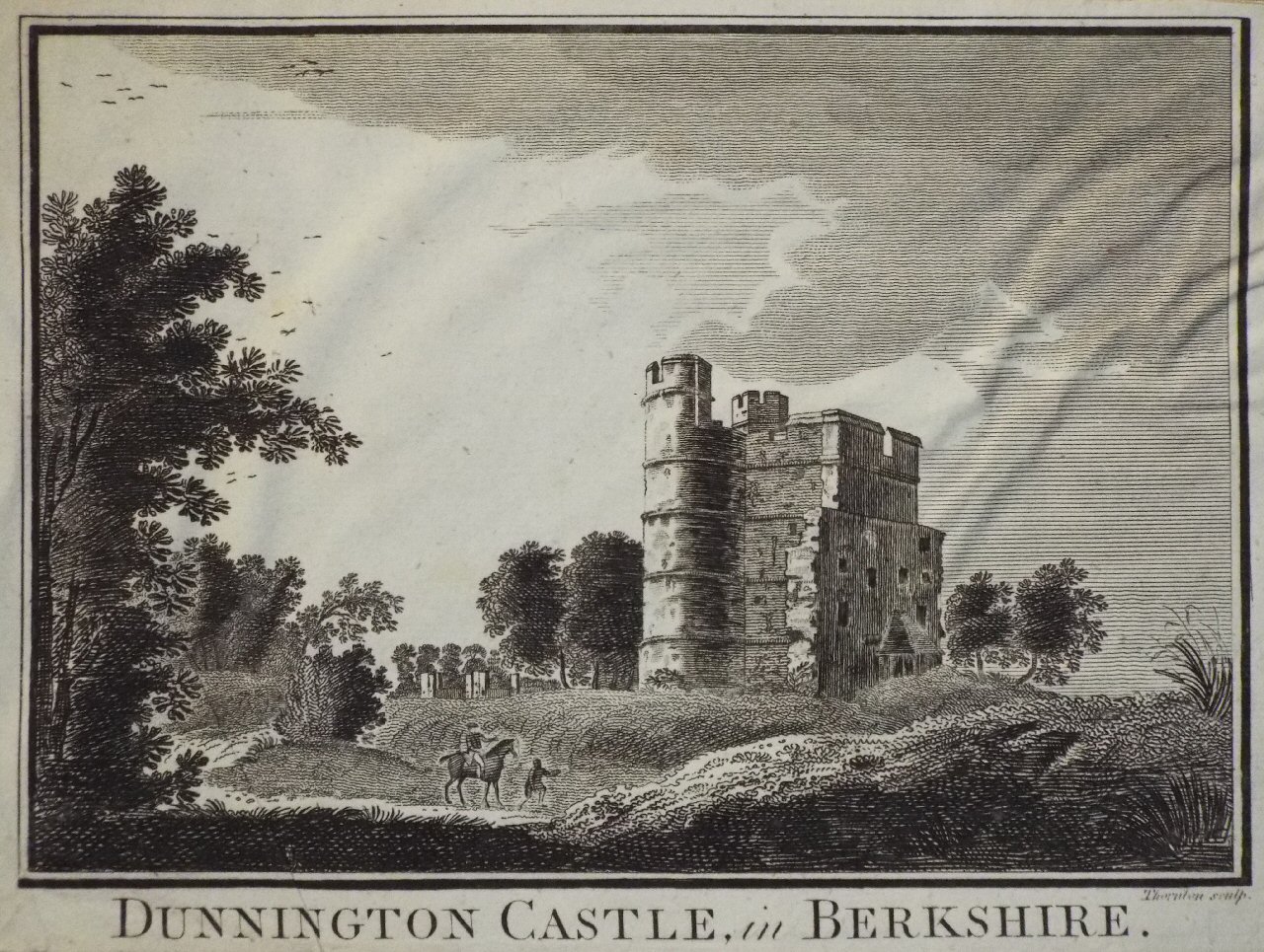 Print - Dunnington Castle, in Berkshire. - 